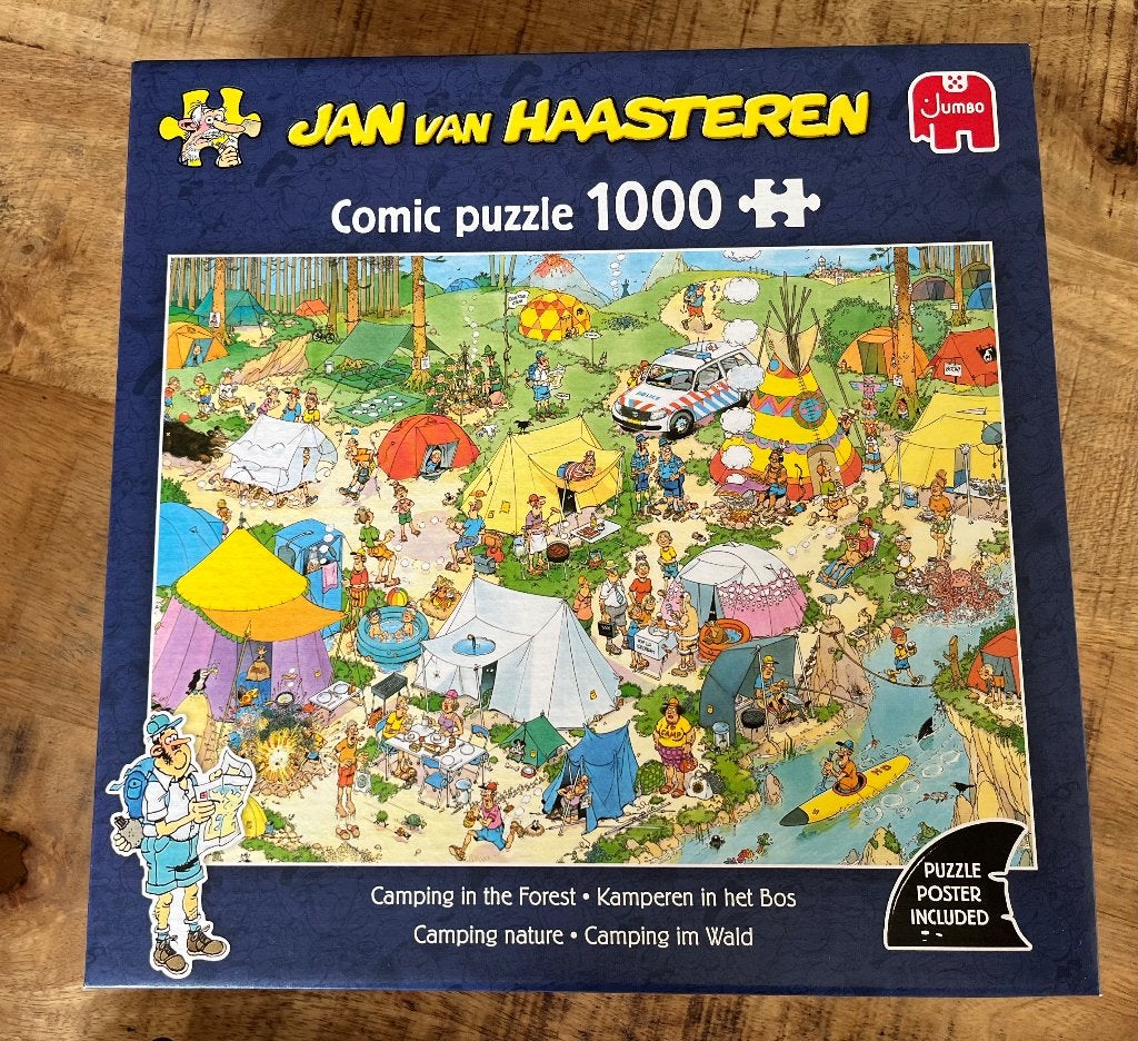 Jan van Haasteren - Kamperen in het bos, Hobby en Vrije tijd, Denksport en Puzzels, Ophalen, 500 t/m 1500 stukjes, Zo goed als nieuw