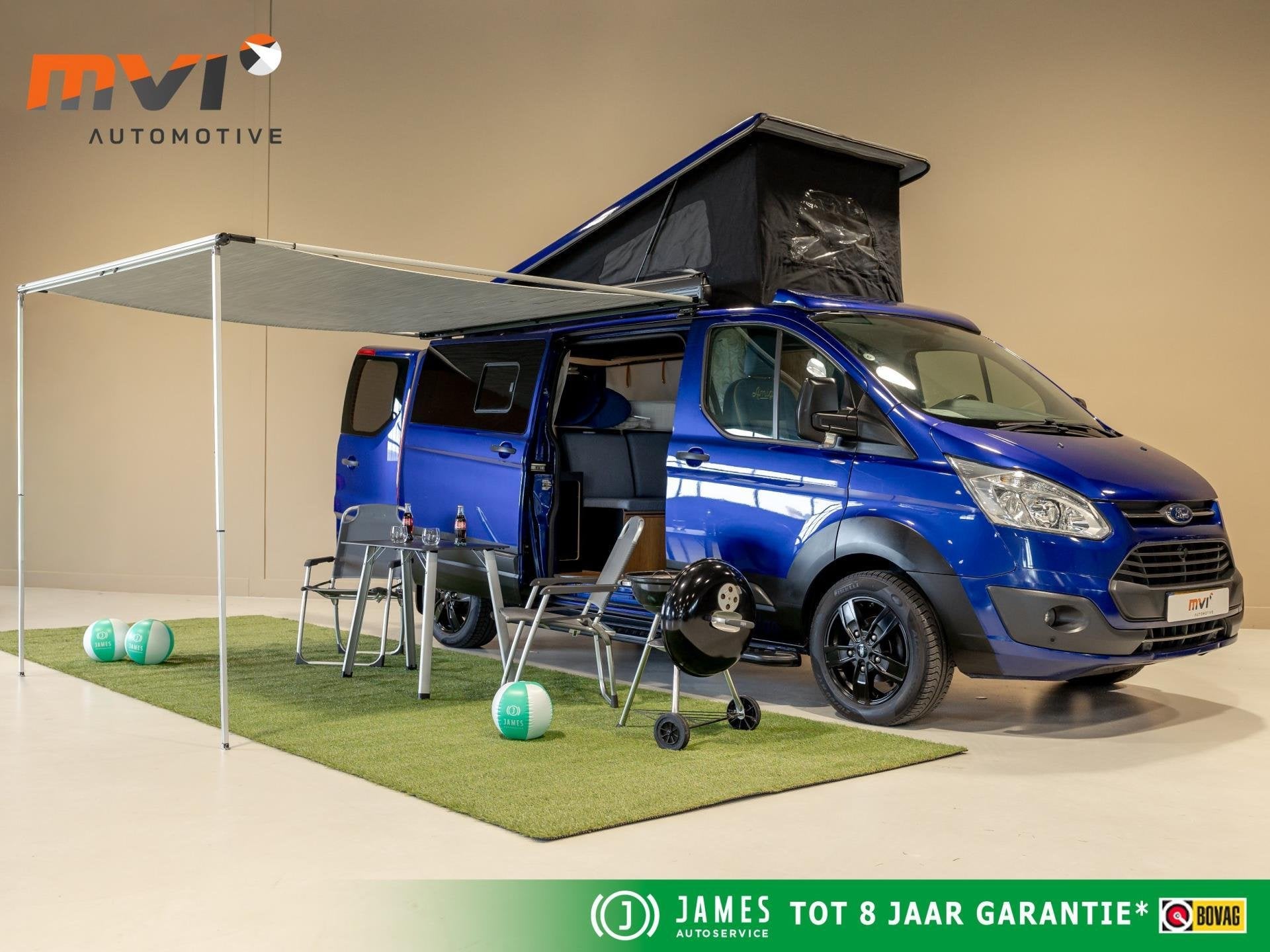 Ford TRANSIT CUSTOM / 131pk / Amigo / Half leder / Trekhaak, Caravans en Kamperen, Campers, Buscamper of Camperbus, Tot en met 2