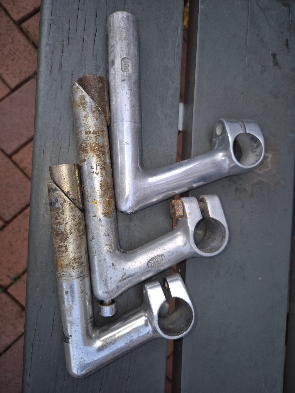 Vintage fietsstuurpennen (2 stuks) - SR en onbekend, Fietsen en Brommers, Gebruikt, Stuur, SR, Ophalen of Verzenden