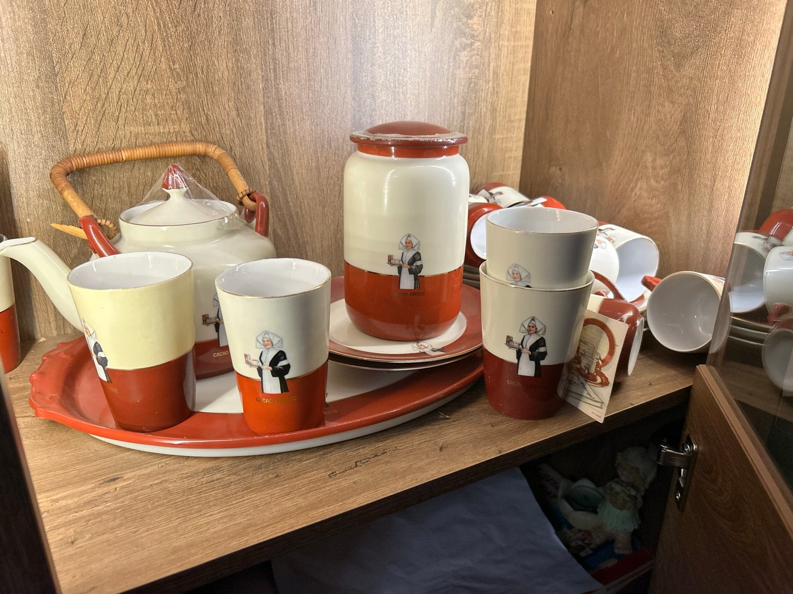 Vintage Droste Cacao servies set (compleet), Ophalen of Verzenden