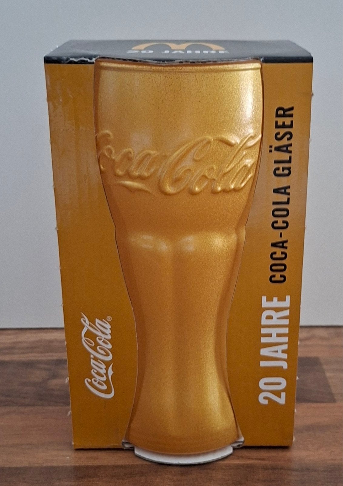 Coca-Cola Glas Goud McDonald's in Duitsland 20 Jaar Jubileum, Ophalen, Nieuw