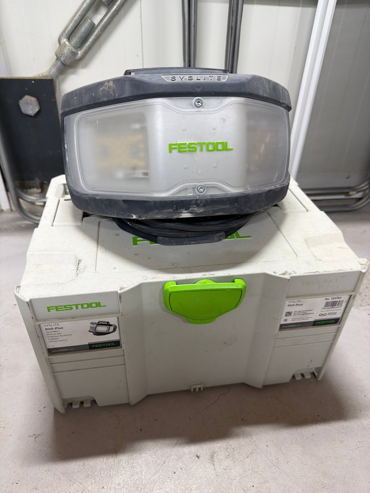 Festool SYSLITE DUO-Plus bouwlamp met Systainer, Doe-het-zelf en Verbouw, Bouwverlichting, Ophalen, Gebruikt, 50 tot 200 watt