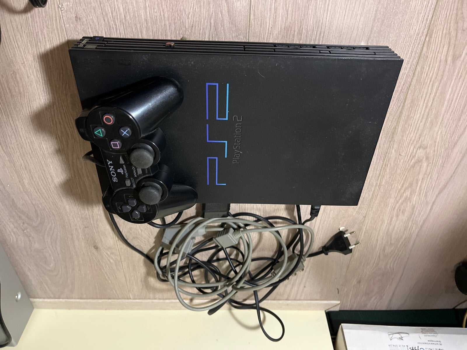 PlayStation 2 Slim met controller en kabels, Gebruikt, Ophalen of Verzenden, 120 GB, Met 1 controller