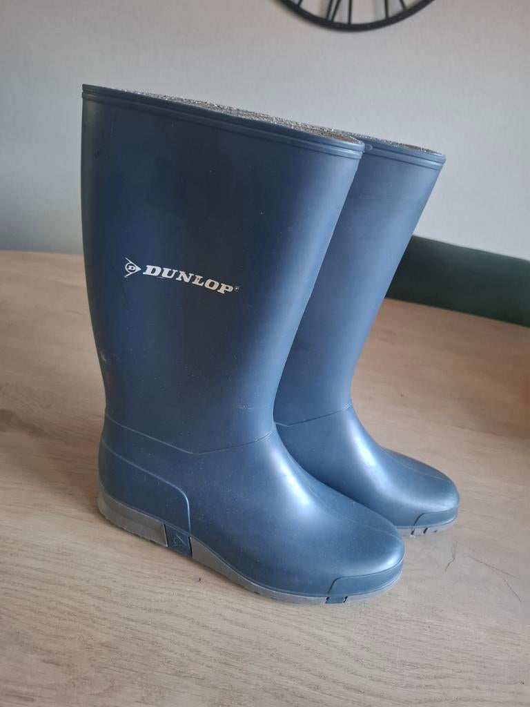 Dunlop regenlaarzen - Maat 36, Kleding | Dames, Schoenen, Zo goed als nieuw, Regenlaarzen, Blauw, Ophalen of Verzenden