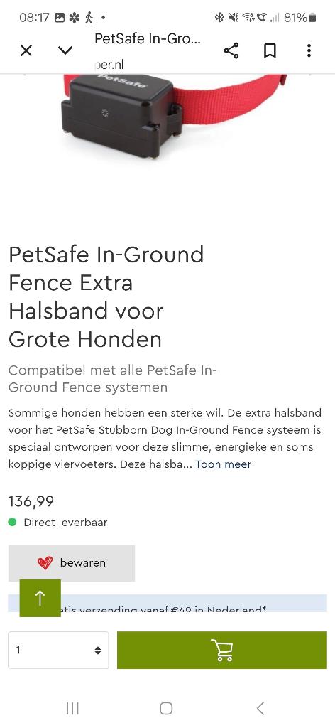 Petsafe omheiningssystheem halsband, Verzenden, Nieuw