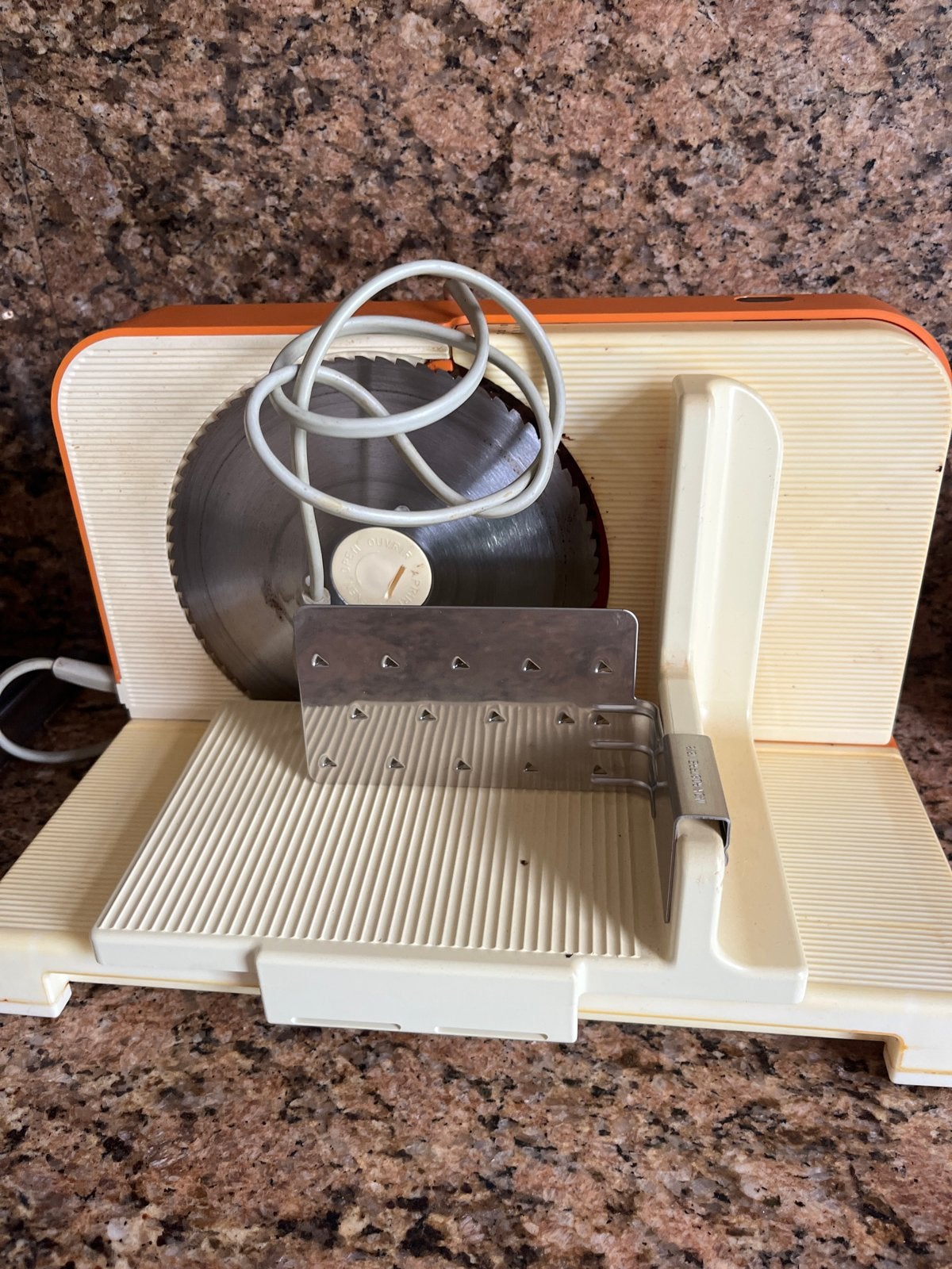 Vintage elektrische vleessnijder - Oranje/Wit, Ophalen, Gebruikt