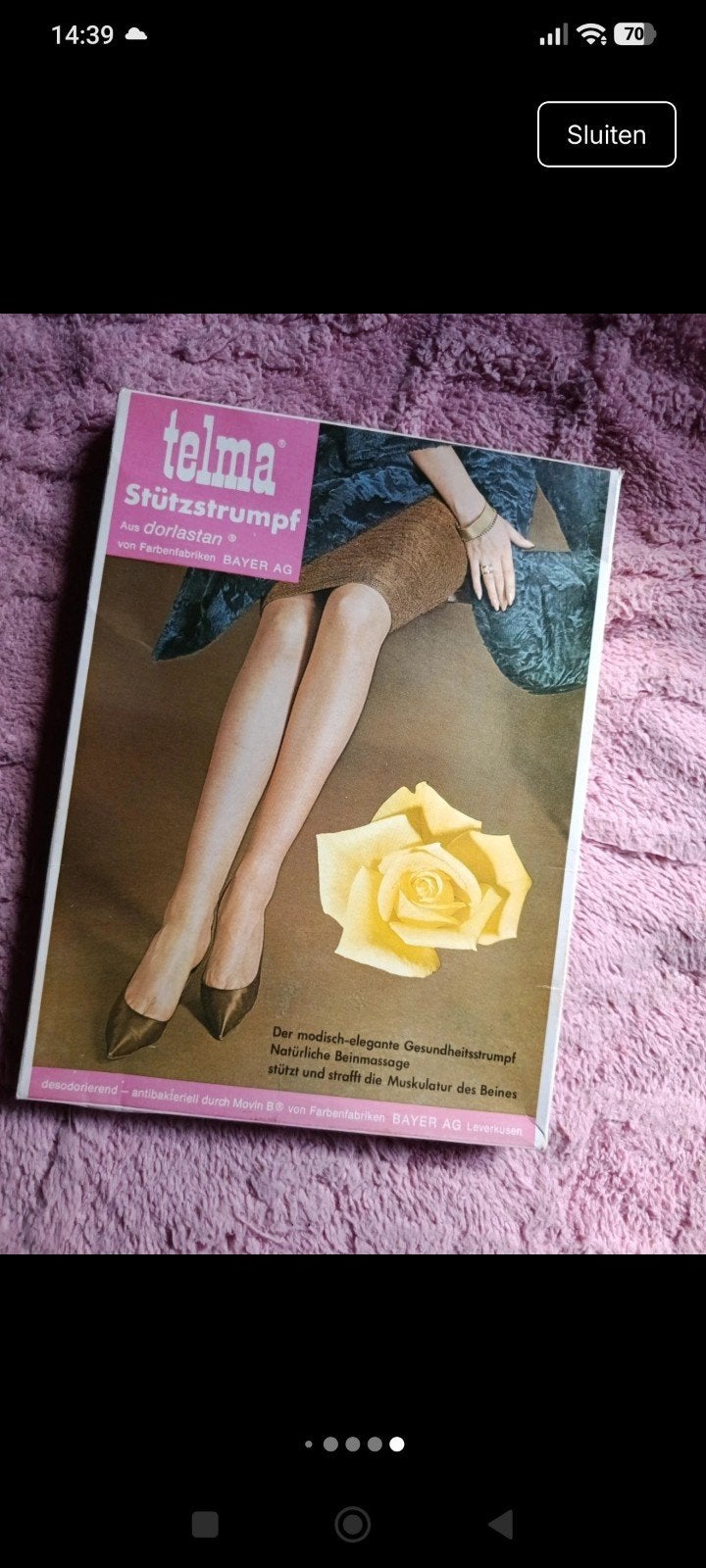 Vintage Telma Stützstrumpf (steunkous) NOS - Bayer AG, Ophalen of Verzenden, Nieuw, Beige