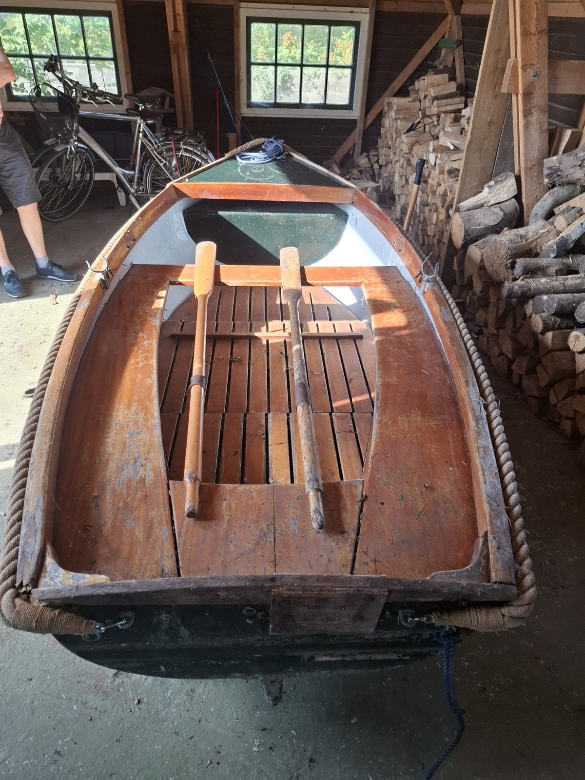 Klassieke houten roeiboot met motor, Ophalen, Gebruikt, Met roeispanen of peddels, Overig typen
