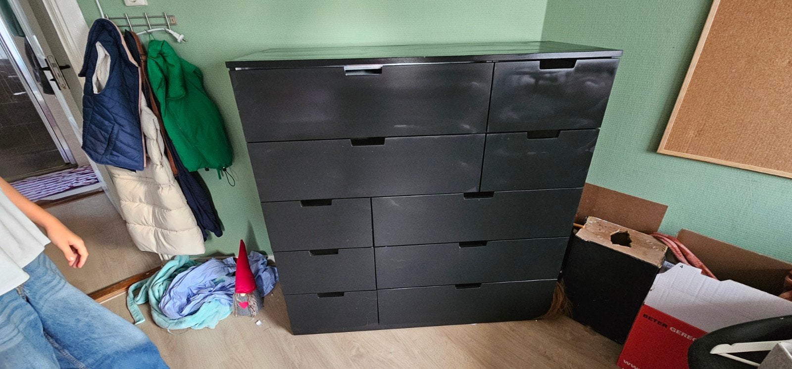 IKEA Nordli ladekast zwart - 5 brede, 5 smalle laden, Ophalen, Gebruikt, 100 tot 150 cm, 5 laden of meer