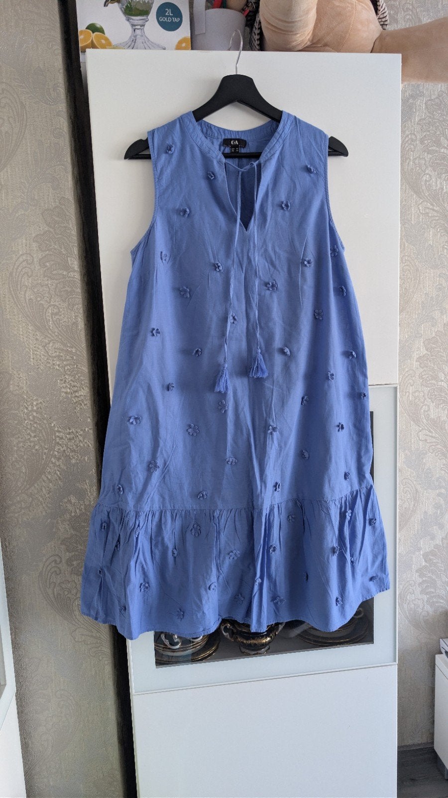 Leuke blauwe jurk maat 36, Blauw, Ophalen of Verzenden, Maat 36 (S), Boven de knie