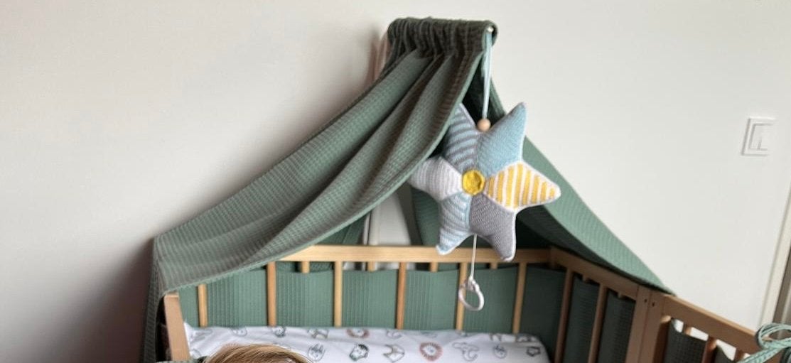 Houten tweeling co-sleeper/wieg/ledikant, Ophalen, Gebruikt, Wieg