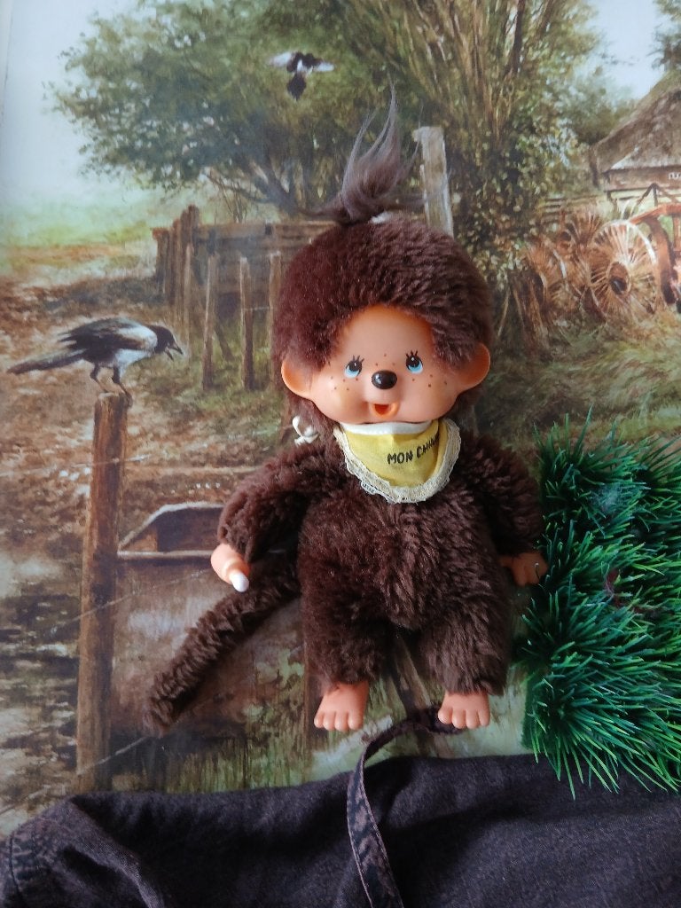 Vintage Monchichi 1974  20cm Japan, Verzamelen, Poppetjes en Figuurtjes, Ophalen of Verzenden, Zo goed als nieuw