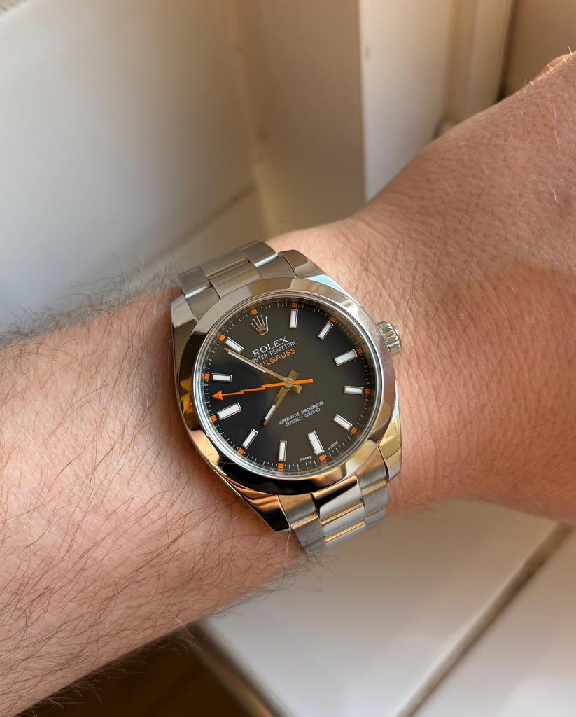 Rolex Milgauss 116400, Ophalen of Verzenden, Zo goed als nieuw, Staal, Rolex
