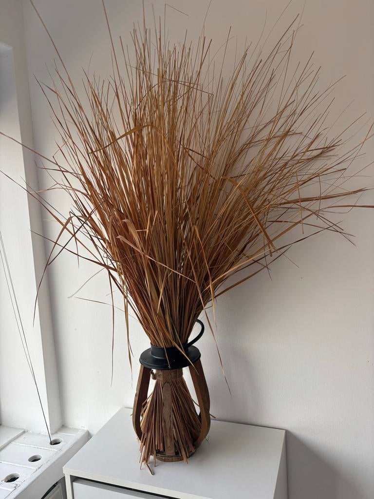 Decoratie bos droog riet - 100x80 cm, Huis en Inrichting, Woonaccessoires | Droogbloemen, Zo goed als nieuw, Ophalen