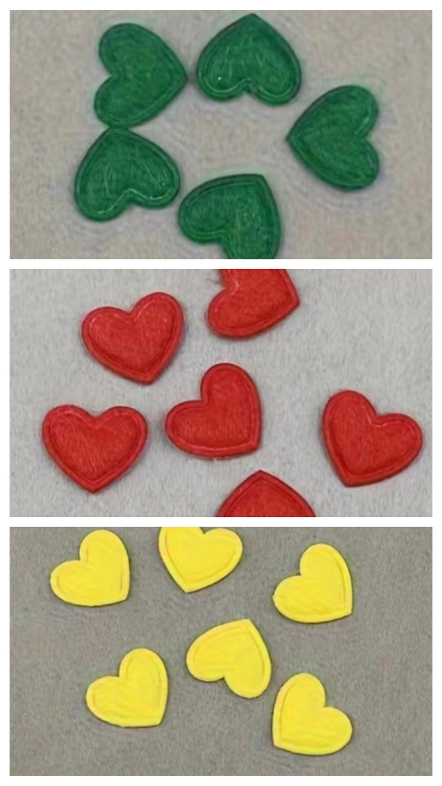 60 mini Hartjes vilt carnavalskleuren 1,5cm x 1,8cm, Ophalen of Verzenden, Nieuw, Versiering, Carnaval