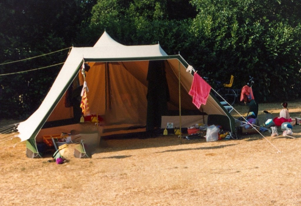 Katoenen pyramide tent, type de Waard., Caravans en Kamperen, Tenten, Ophalen, Gebruikt, Tot en met 6