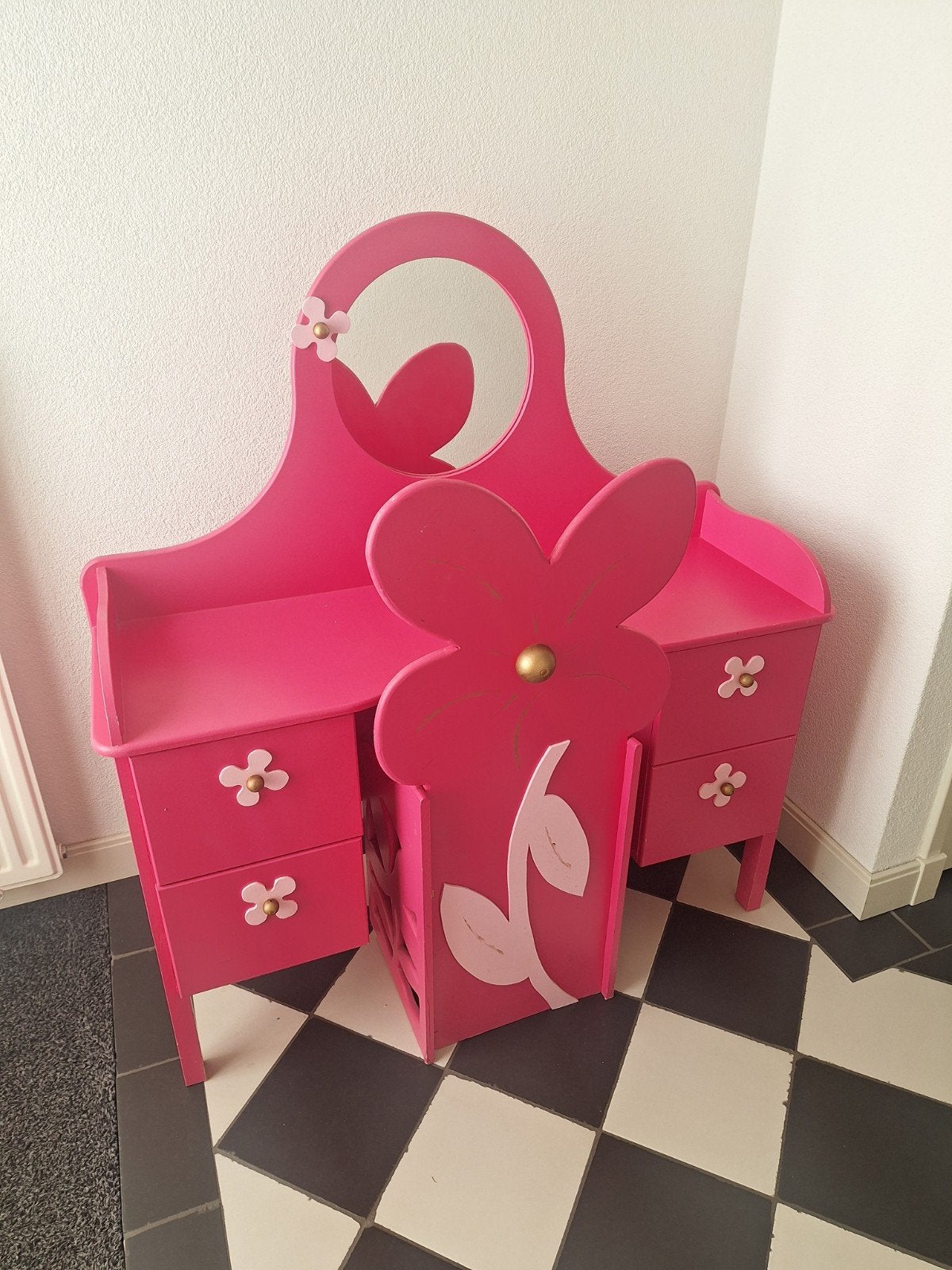 Roze Kinder Kaptafel / Make-up Tafel met Krukje, Ophalen, Gebruikt, Tafel(s) en Stoel(en)
