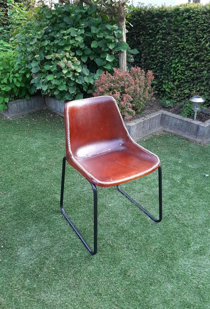Laatste lederen stoel, Huis en Inrichting, Stoelen, Ophalen, Gebruikt, Bruin, UNO