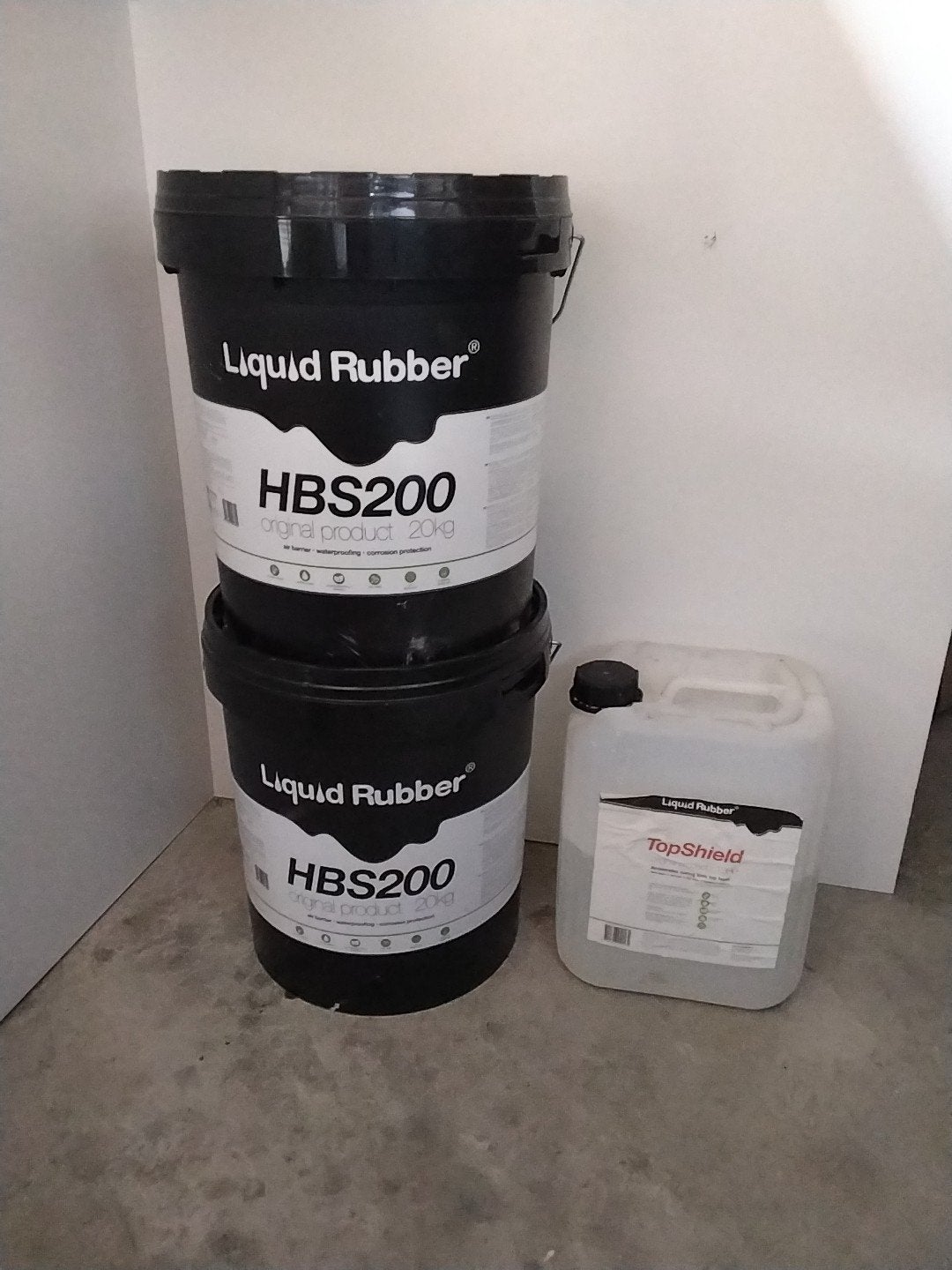Liquid Rubber HBS200 Zwart (2x20kg) + TopShield (6L), Ophalen, Zwart, Nieuw, Verf