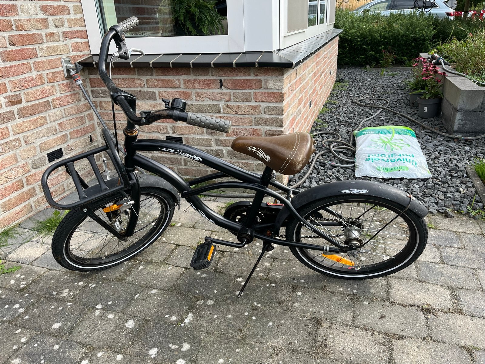 Stoere 18 inch jongensfiets, Fietsen en Brommers, Ophalen, Gebruikt, Velgrem, 16 tot 20 inch