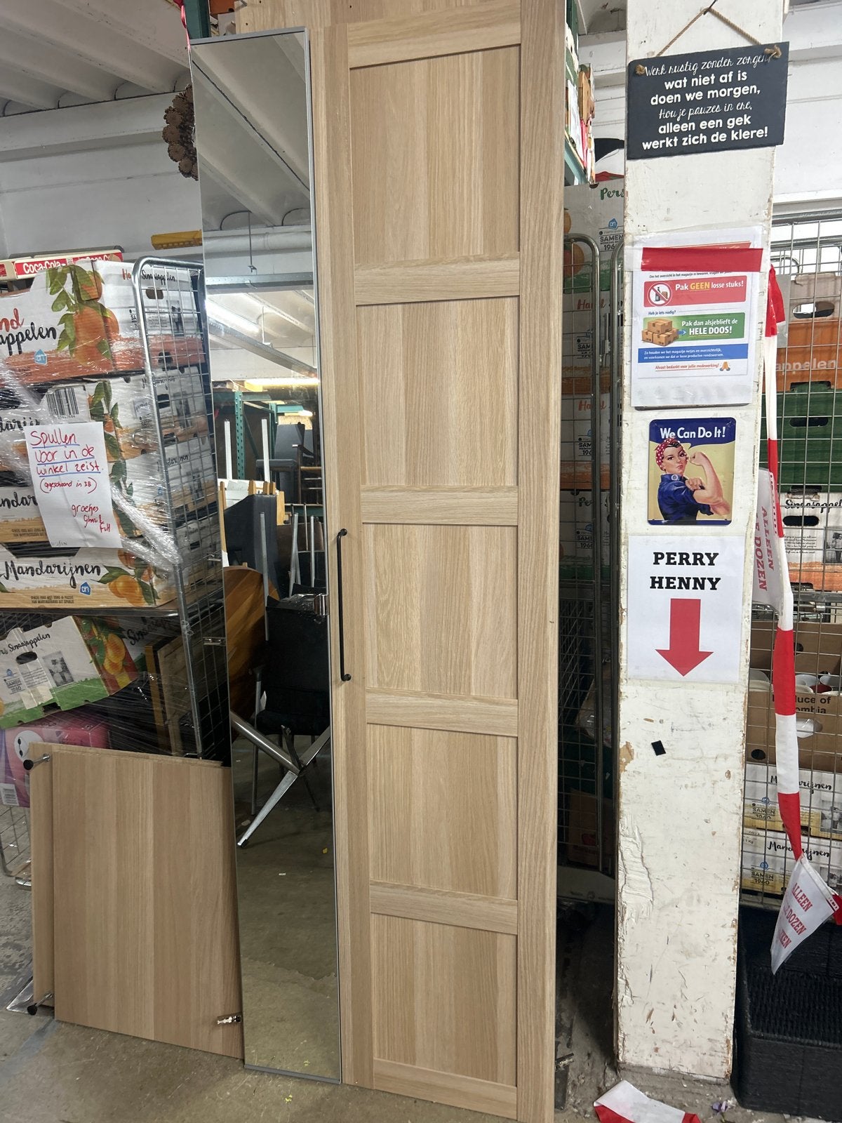 Pax kledingkast 75x240x60 met spiegeldeur, Huis en Inrichting, Kasten | Kledingkasten, Ophalen, Gebruikt, 200 cm of meer, 50 tot 100 cm