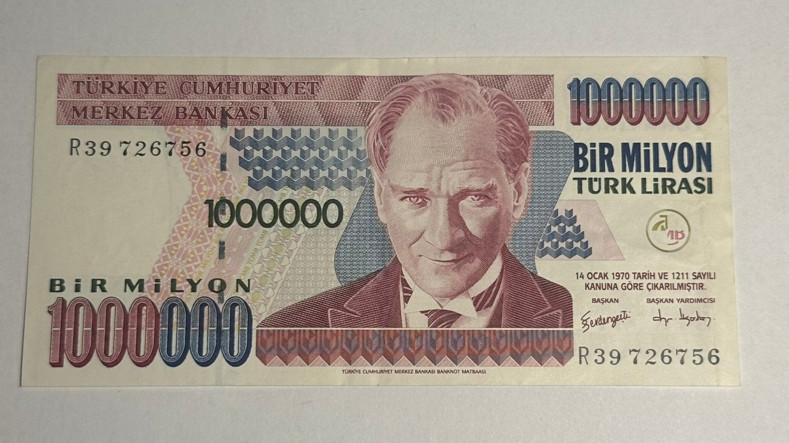 Turkije 1 Miljoen Turkse Lira 1995 - UNC, Ophalen of Verzenden, Midden-Oosten, Los biljet