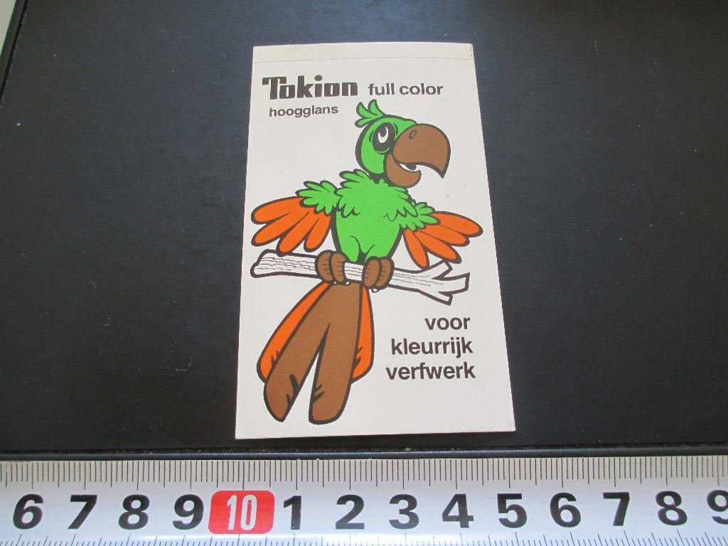 sticker verf lak TOKION full color hoogglans strip papegaai, Verzamelen, Ophalen, Zo goed als nieuw