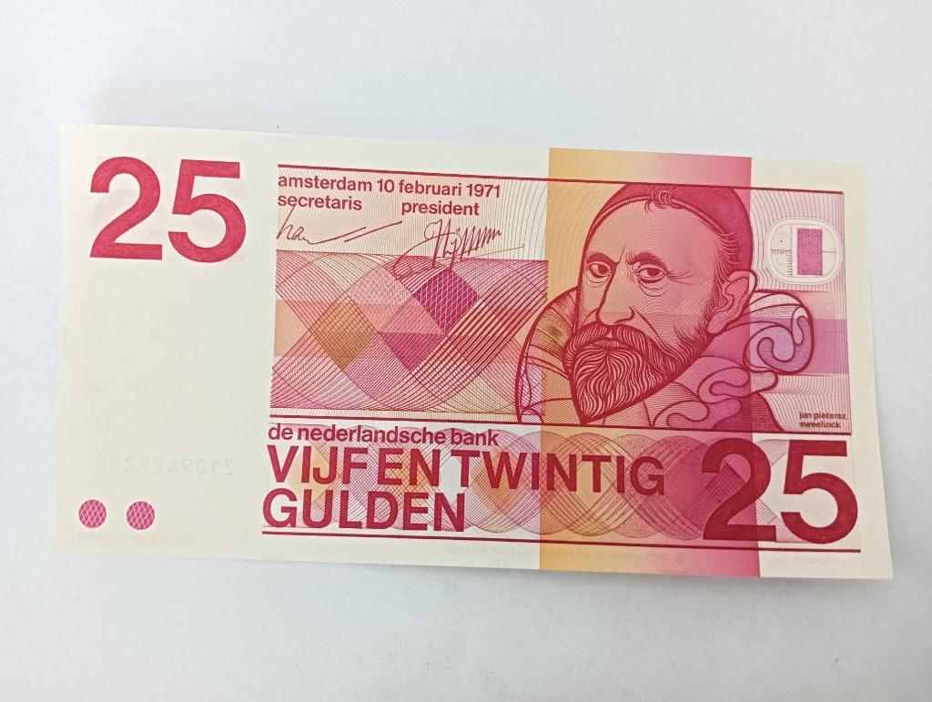 Biljet 25 Gulden 1971 UNC Sweelinck 10 cijfers, Postzegels en Munten, Bankbiljetten | Nederland, Ophalen of Verzenden, 25 gulden