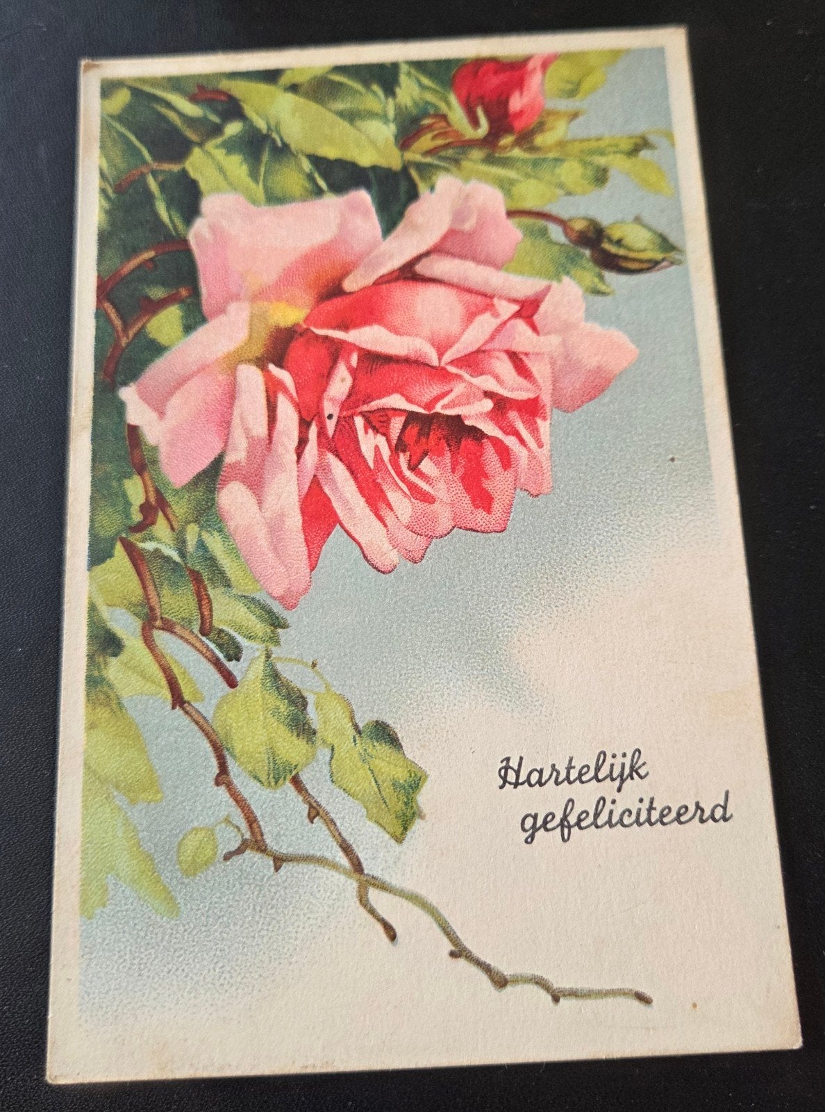 Hartelijk Gefeliciteerd met Rozen, Verzenden, 1940 tot 1960, Gelopen, Overige thema's