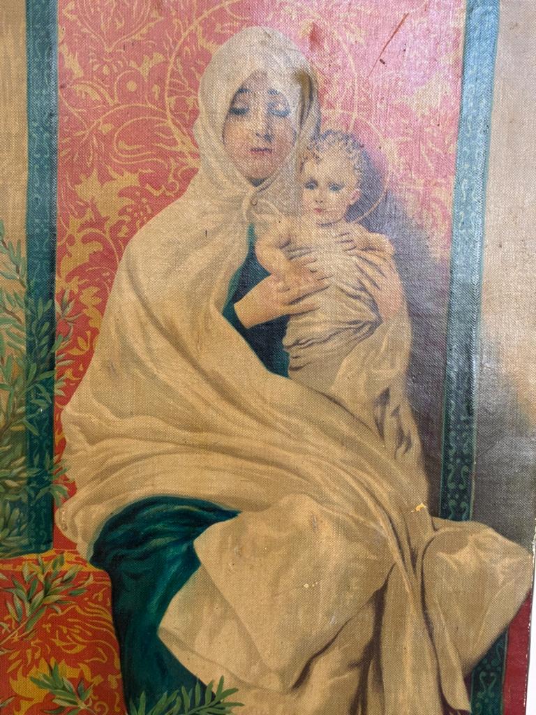 Schilderij Madonna met kind, Antiek en Kunst, Antiek | Religie, Ophalen