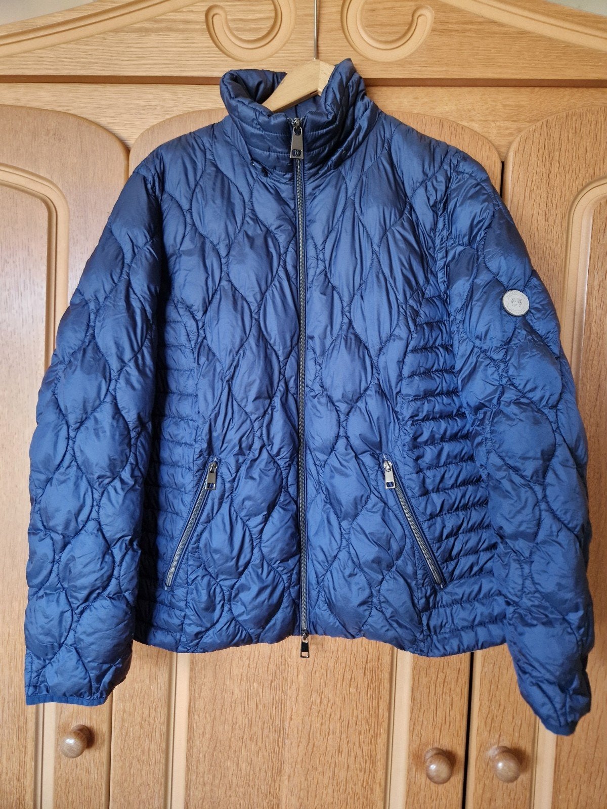Barbara Lebek gewatteerde jas - Maat 42, Blauw, Maat 42/44 (L), Ophalen of Verzenden, Zo goed als nieuw
