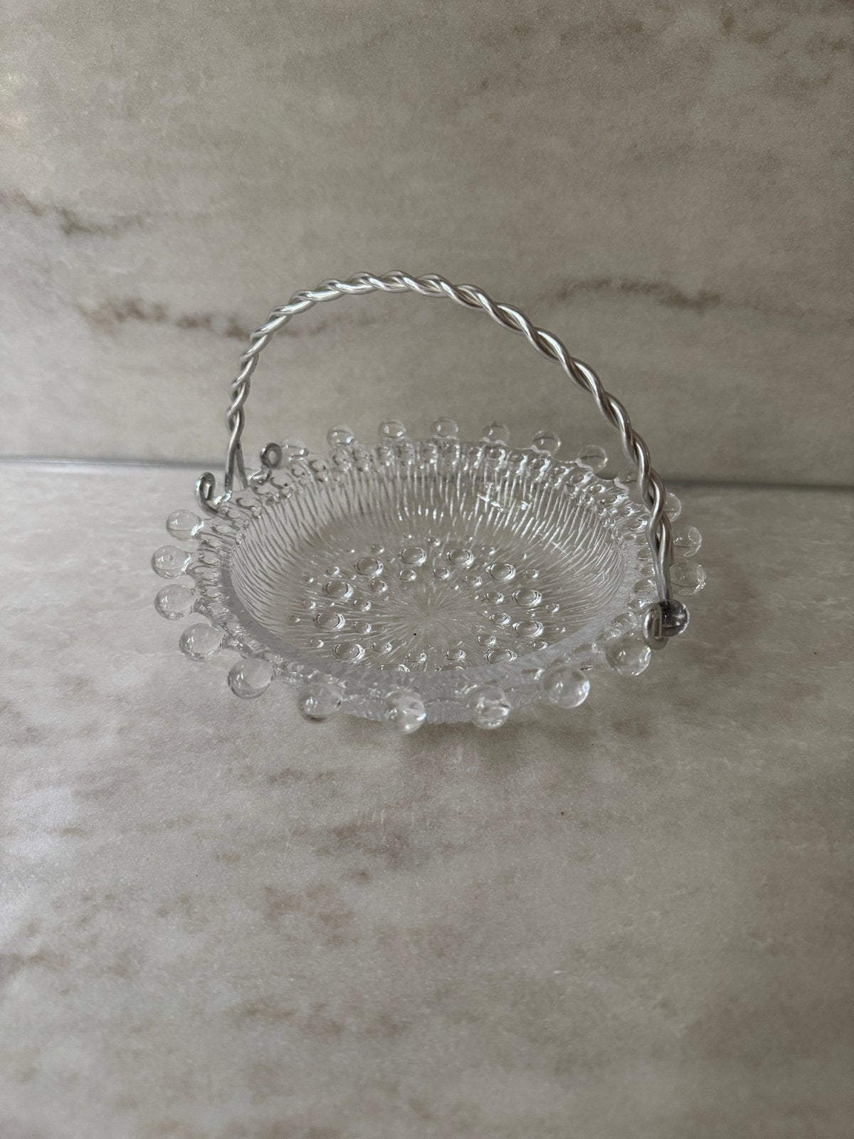 Vintage glazen bonbonschaaltje met of zonder hengsel, Antiek en Kunst, Ophalen of Verzenden