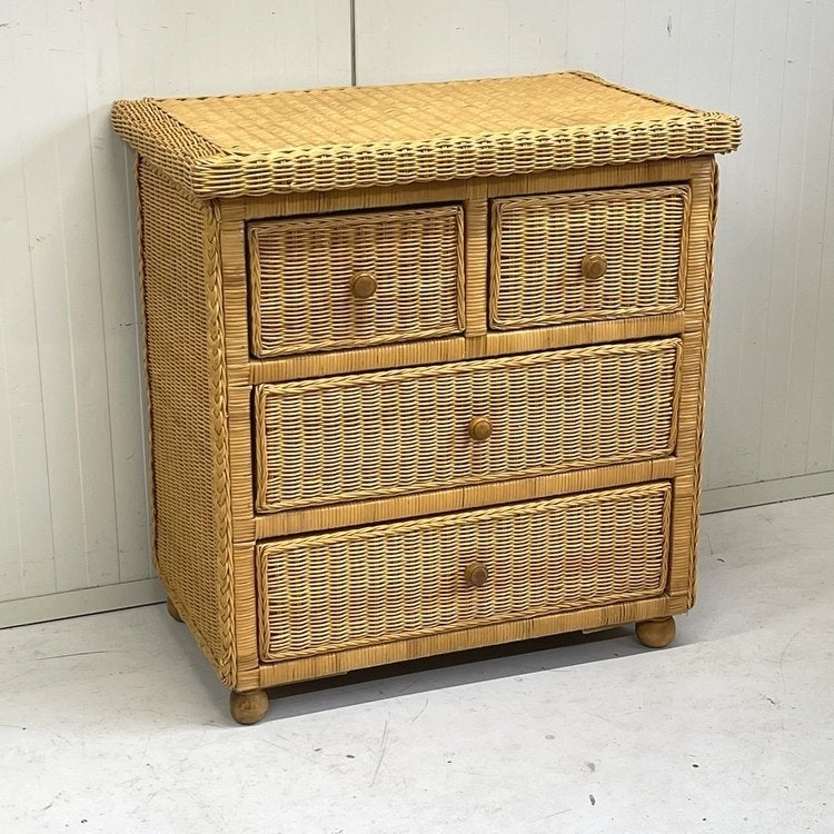 Rotan bamboe vintage ladekast buffetje dressoir opbergkast, Huis en Inrichting, Kasten | Ladekasten, Ophalen, Gebruikt, Overige materialen