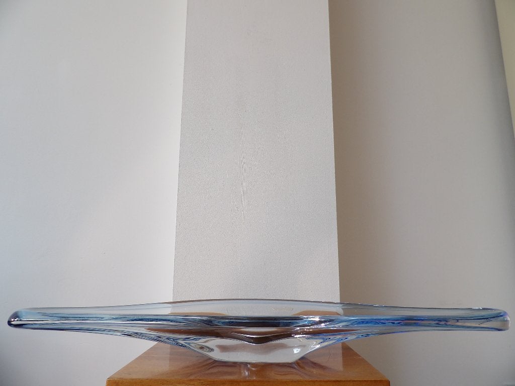 Grote Fifties Schaal Val St Lambert Rene Delvenne Kristal, Antiek en Kunst, Antiek | Glas en Kristal, Ophalen of Verzenden