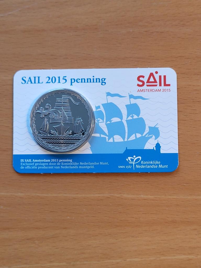 SAIL 2015 Penning - Koninklijke Nederlandse Munt, Ophalen of Verzenden