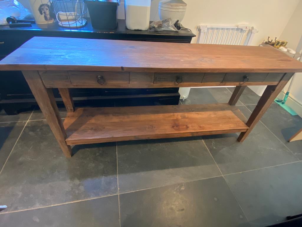 Site table (eiken), Huis en Inrichting, Tafels | Sidetables, Ophalen, Zo goed als nieuw, 25 tot 50 cm, Rechthoekig
