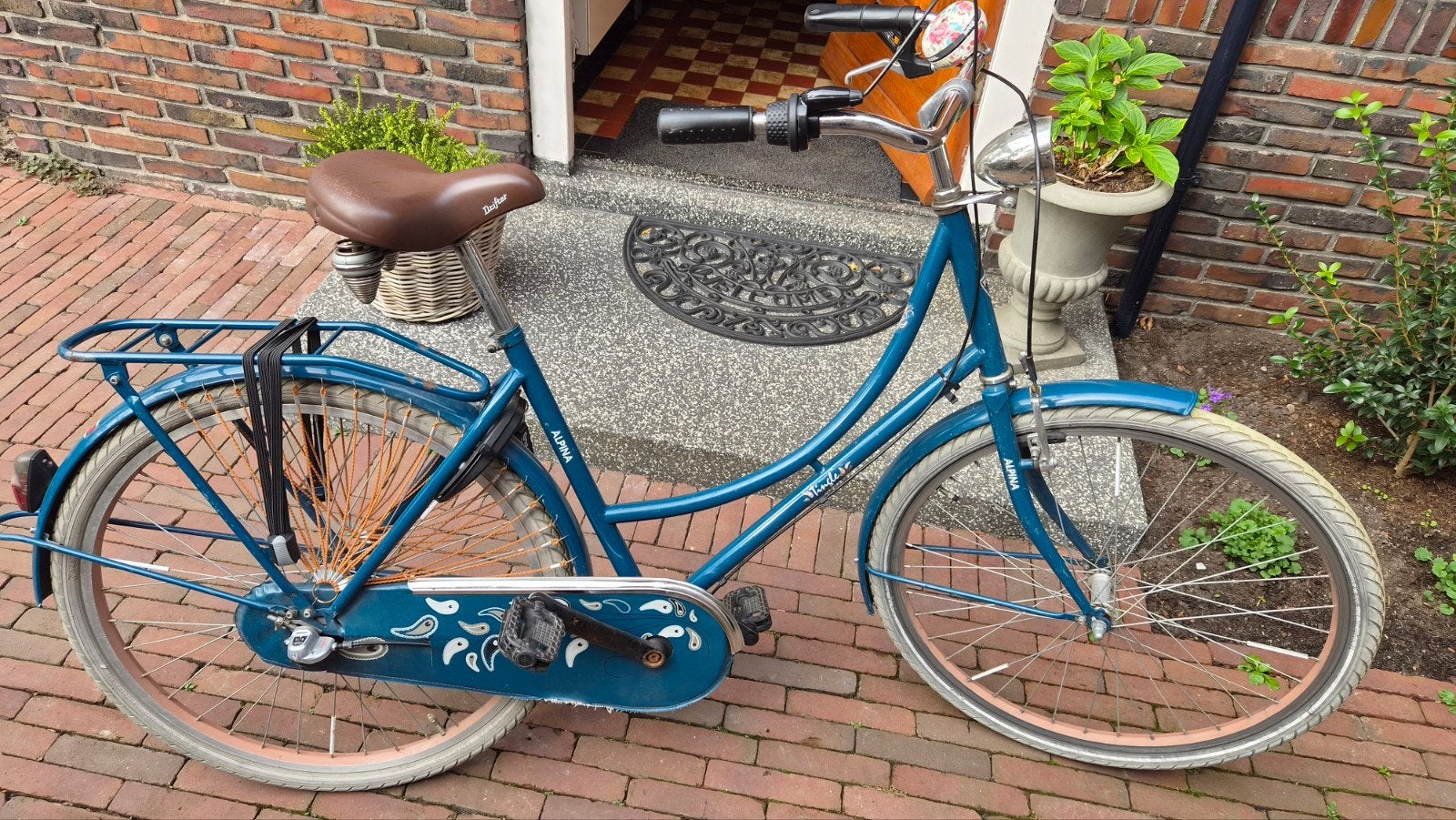 Meisjes fiets - Blauw, Fietsen en Brommers, Terugtraprem, Gebruikt, Versnellingen, Minder dan 47 cm