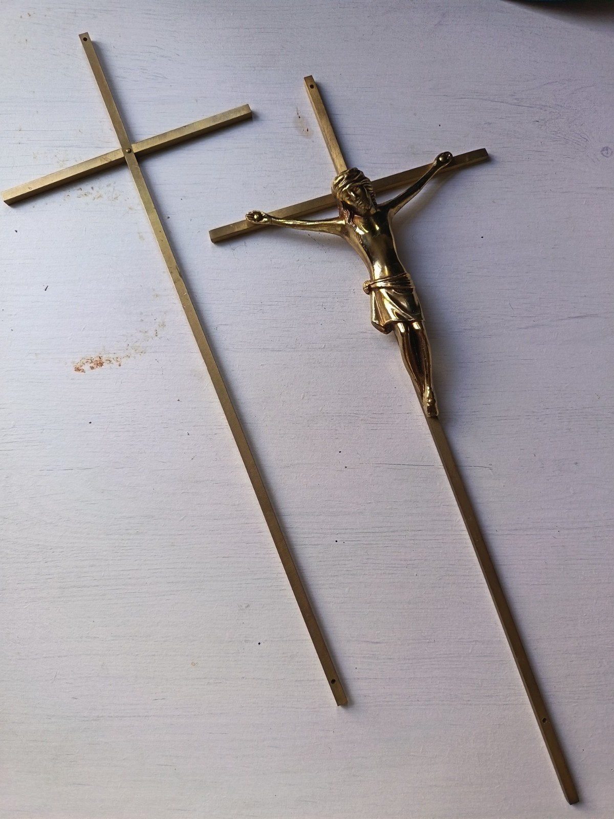 Gouden Christusbeeld op kruis - Vintage, Ophalen of Verzenden