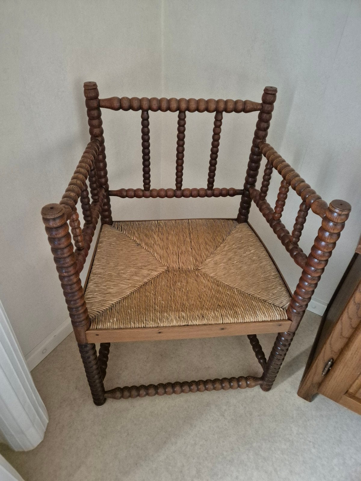 Antieke Spijlenstoel met Rotan Zitting, Antiek en Kunst, Ophalen