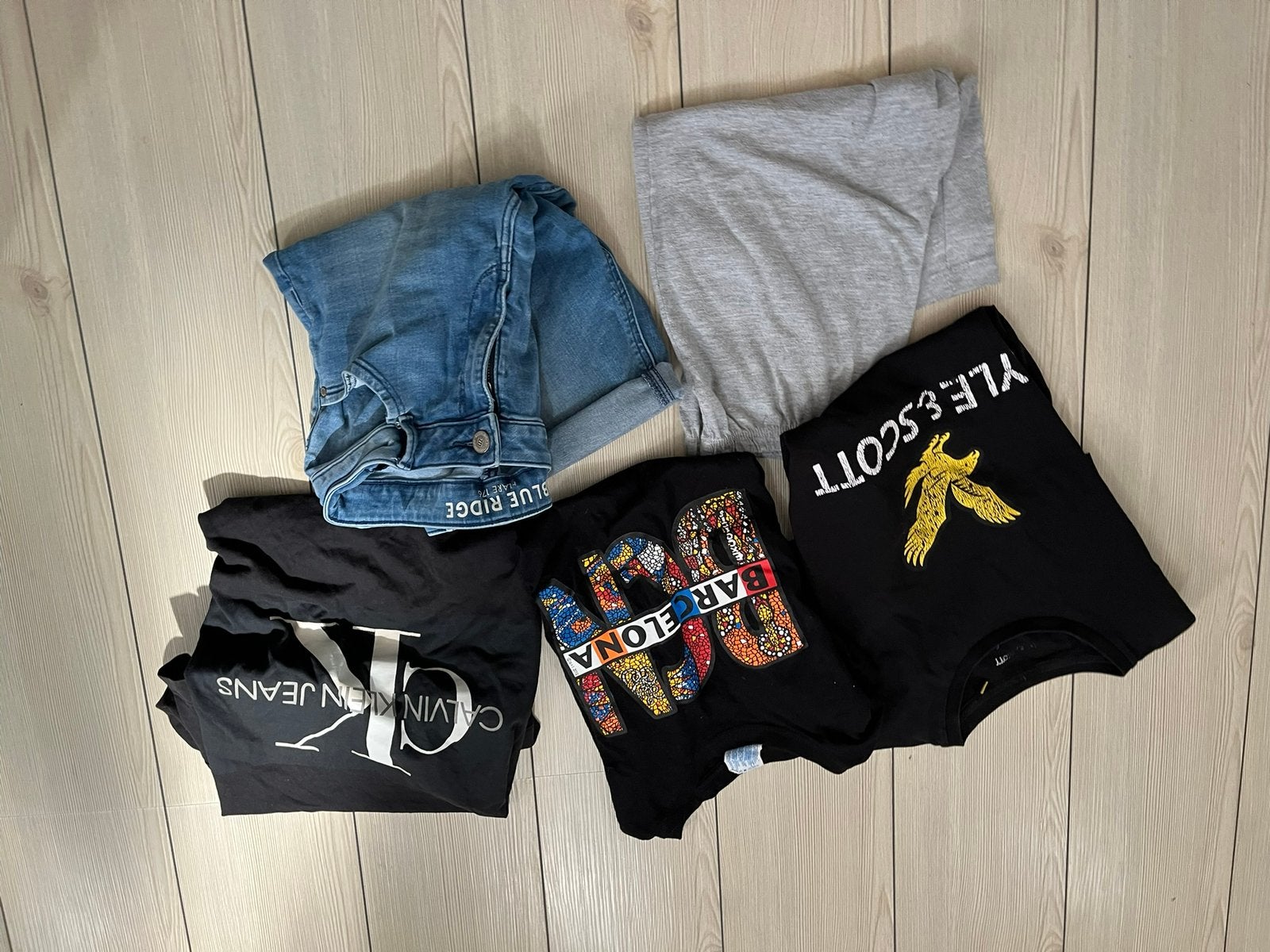 170 176 korte spijkerbroek blauw lyle scott ck bcn shirt, Ophalen of Verzenden, Gebruikt, Maat 170