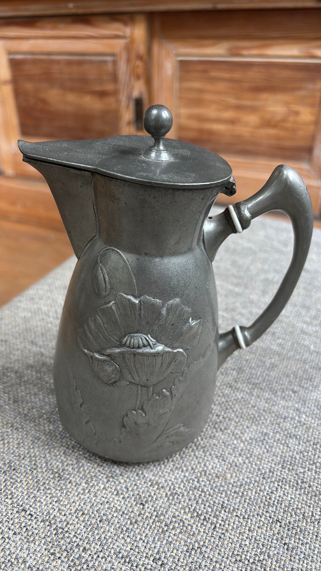 Art nouveau klepkan Kayserzinn hugo leven  tin, Antiek en Kunst, Ophalen of Verzenden