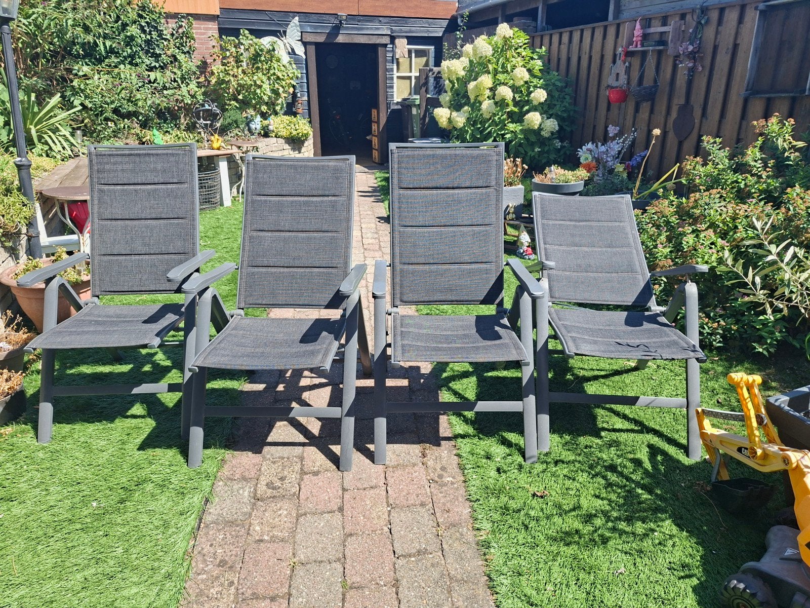 verstelbaren tuinstoelen, Tuin en Terras, Ophalen, Gebruikt, Aluminium