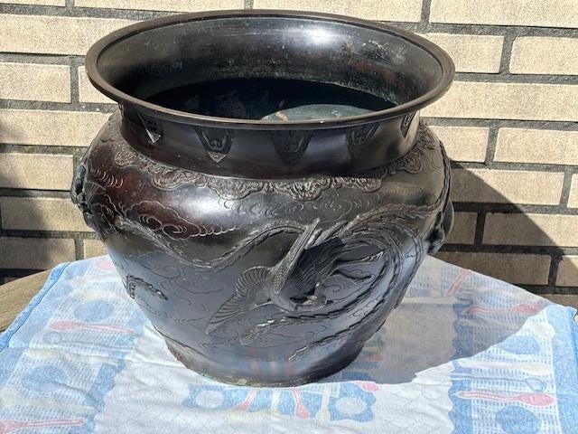 monumentale japanse jardiniere Meiji period, Ophalen of Verzenden, Brons