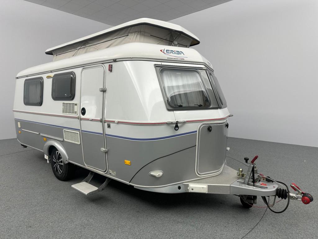 Eriba Pontos 660 GT Queensbed Mover Voortent, Caravans en Kamperen, Caravans, Koelkast, Bedrijf, 6 tot 7 meter, Lengtebed