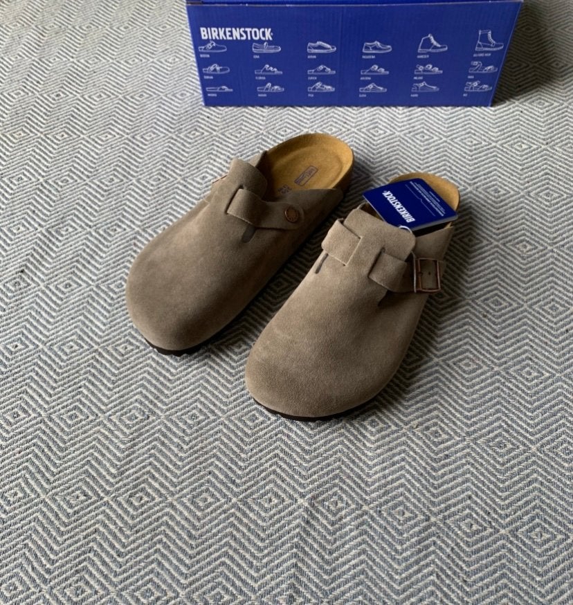 Birkenstock Boston - Taupe - Maat 39, Bruin, Verzenden, Nieuw, Sandalen of Muiltjes