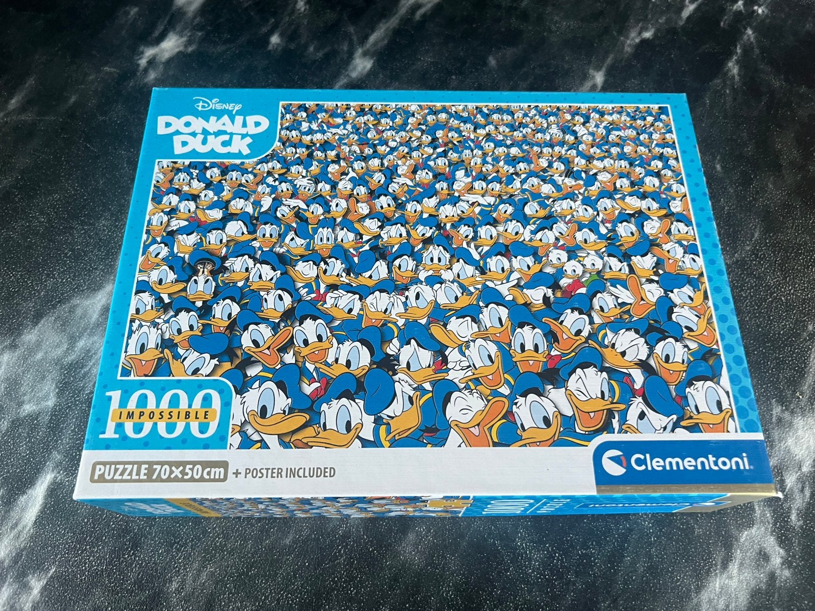 Clementoni impossible puzzel 1000 stukjes Donald Duck nieuw, Ophalen of Verzenden, 500 t/m 1500 stukjes, Zo goed als nieuw