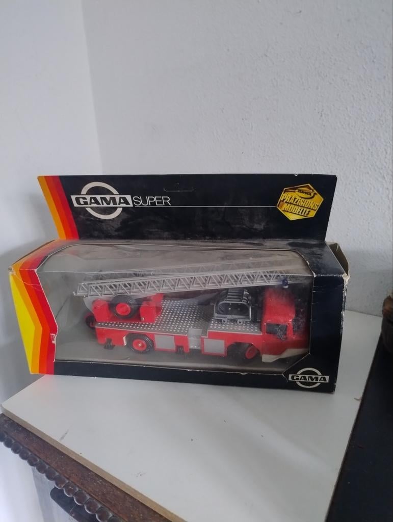 🔴 GAMA Magirus-Deutz ladderwagen in doos, Ophalen of Verzenden, Zo goed als nieuw, Auto, Gama