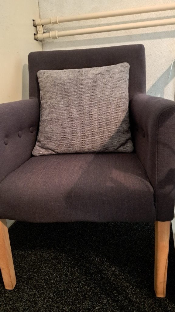 fauteuil met kussen, Ophalen, Gebruikt, Stof, Eén