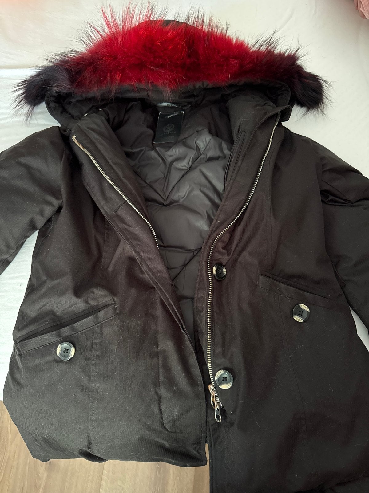 Airforce winterjas met bontkraag, Ophalen, Gedragen, Maat 38/40 (M), Zwart
