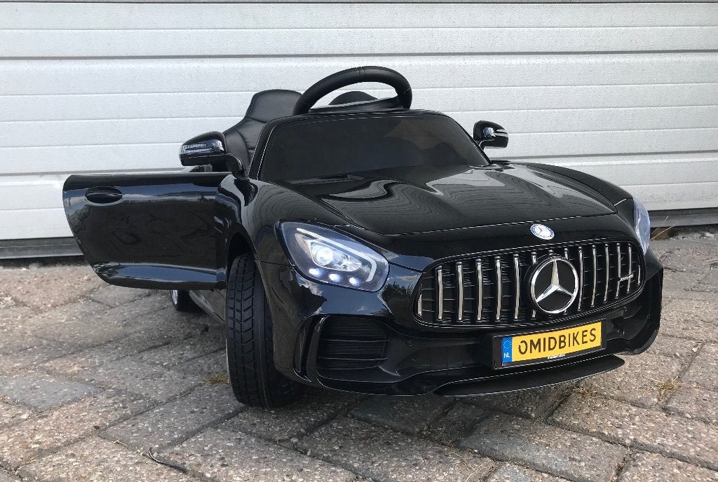 Mercedes GT-R AMG zwart 12V RC / Leder / Rubberband en MP3, Ophalen of Verzenden, Nieuw